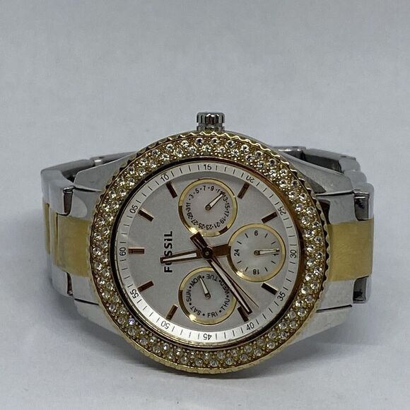 Fossil ES2944 Women's Gold Stainless Steel White Analog Dial Quartz Watch QB492 - Picture 7 of 12